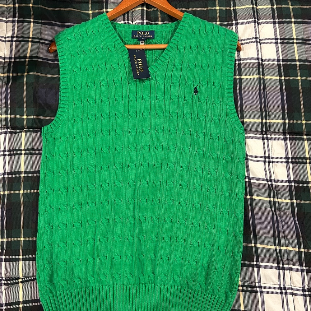 Polo by Ralph Lauren Green Sweater Vest XL (18-20) w/tags